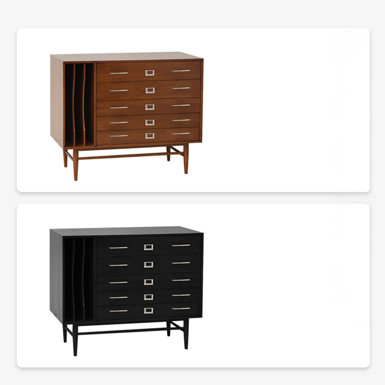 キャビネット 収納棚 チェスト  引き出し付き 北欧 ブラウン ブラック おしゃれ hmr-4788 [5]