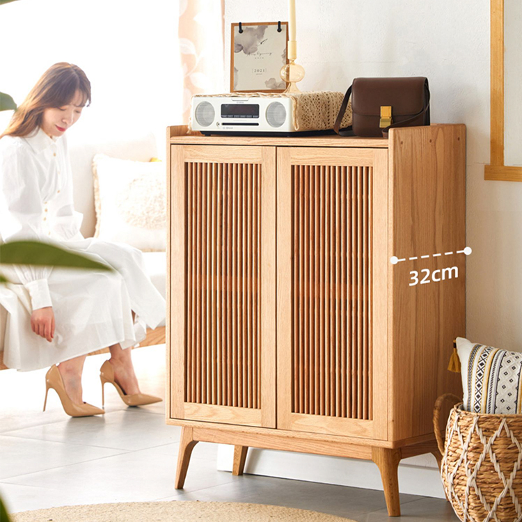 下駄箱 シューズボックス 玄関収納 北欧 天然木 可動棚  おしゃれ h9092 [4]