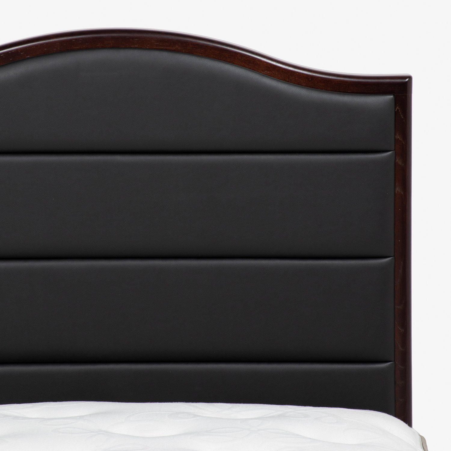 秋田木工 ヘッドボード 「AK1004」 木部ウォールナット色 ソフトレザーブラック色 [3]