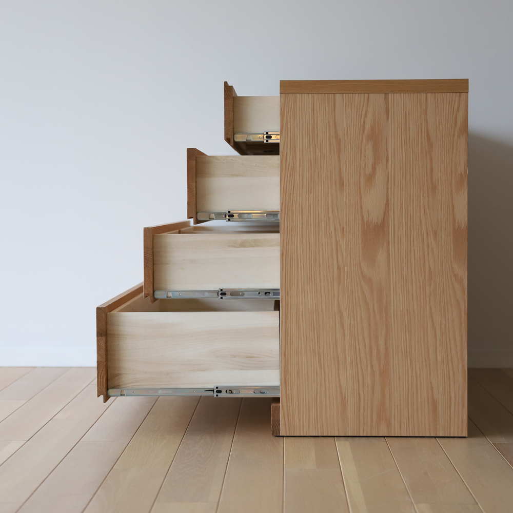 ローチェスト「レッチェ」幅120.2cm ホワイトオーク材 [4]