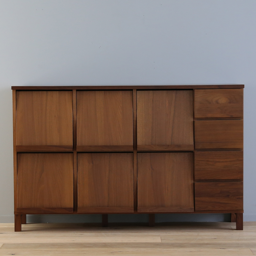 マガジンラック「レッチェ」幅143cm ウォールナット材 [2]