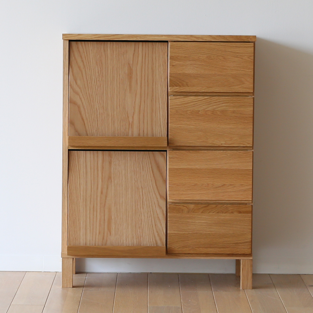 マガジンラック「レッチェ」幅68.3cm ホワイトオーク材 [2]