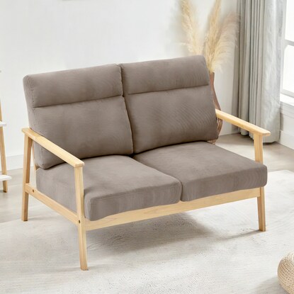 2人掛け 北欧風コーデュロイソファ (AX-1820 LBR) [3]