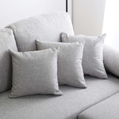 布張りツートン5人掛けコーナーカウチソファ (GY) [5]