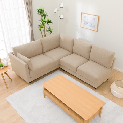 布張りコーナーソファセット(CS01 H-BE) [3]