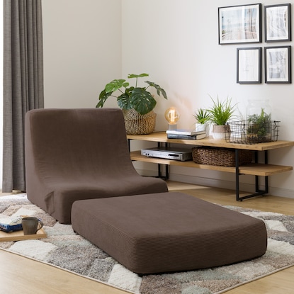 積み重ねできるリラックスソファ (コーデュロイ DGY) [2]