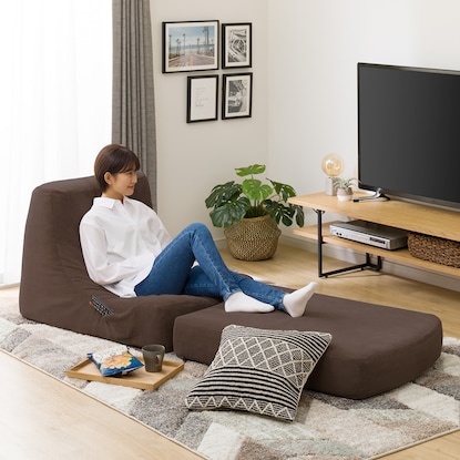 積み重ねできるリラックスソファ (コーデュロイ DGY) [3]