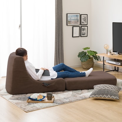 積み重ねできるリラックスソファ (コーデュロイ DGY) [4]