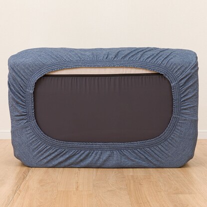 【2点セット】コンパクトソファ(ツバサ3 NV)+ストレッチカバー(SC-A07MT NV) [5]