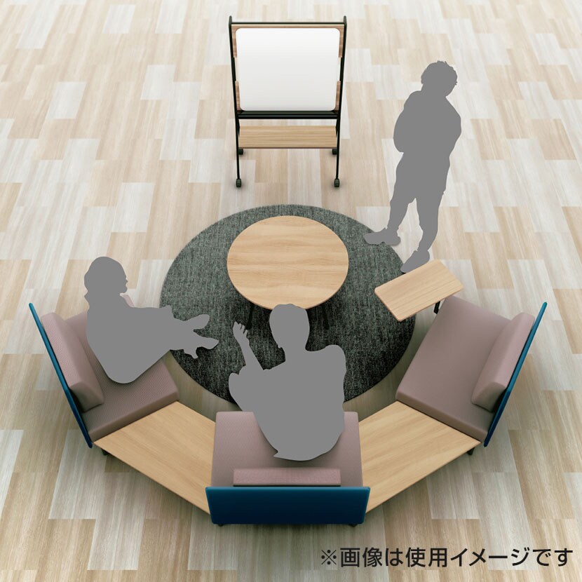 プラス ワークフラン パネルソファ ハイタイプ 1人掛け 背付き 両サイドパネル 布張り 綾織クロス 背座ライトグレー 幅640×奥行630×高さ1200mm LS-WFS0612PPS [3]