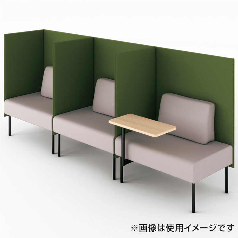 プラス ワークフラン パネルソファ ハイタイプ 1人掛け 背付き 両サイドパネル 布張り 綾織クロス 背座ライトグレー 幅640×奥行630×高さ1200mm LS-WFS0612PPS [5]