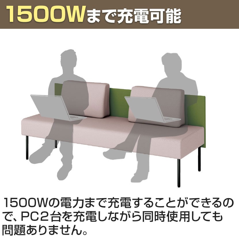 WFS-P BR | WORK FRAN ワークフラン パネルソファ専用オプション コンセント オフィスラウンジ 幅140×奥行38×高さ29mm プラス(PLUS) [5]