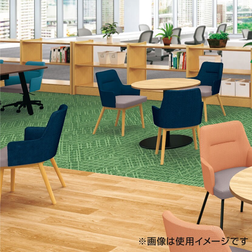 RC-WFL41S | WORK FRAN ワークフラン ラウンジチェア ミドルタイプ 木製脚タイプ 布張り 綾織クロス オフィスラウンジ 幅580×奥行540×高さ790mm プラス(PLUS) [3]