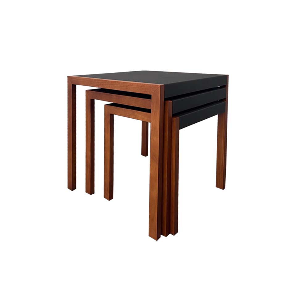ネストテーブルBF8484【送料無料】ブラウン/ブラック [4]