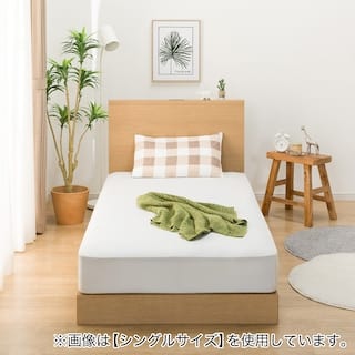 クイーン170 ミニ棚付きベッドフレーム(NS-002 LEG/LOW 床板 LBR)　<N> [4]