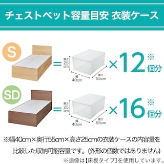 【大容量収納付き】すのこチェストベッドフレーム(シングル N-ジオF MBR2 40M-S)　<N>※マットレス別売 [3]
