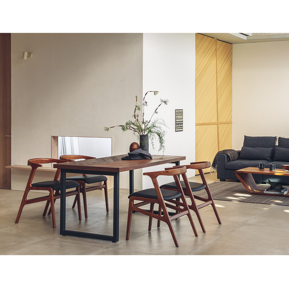 チェアC406【送料無料】ウォールナット/ブラック [5]