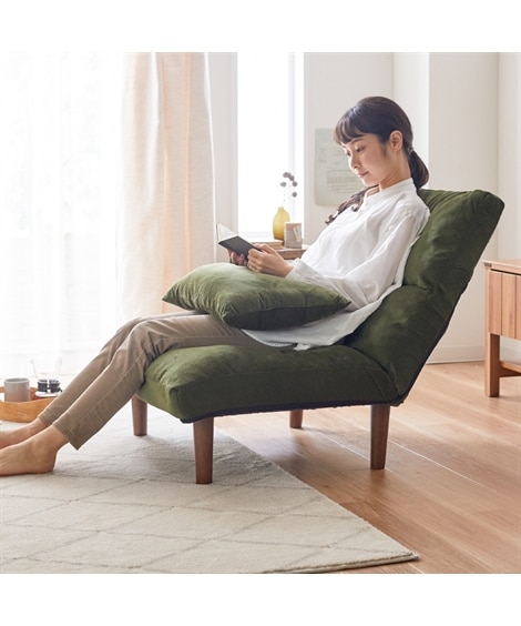 [1人掛け]ソファ｜座面幅75cm 7段階リクライニング あぐらがかける [5]