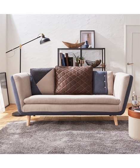 [3人掛け]ソファ｜ナチュラルモダン デザイン 異素材ミックス [2]