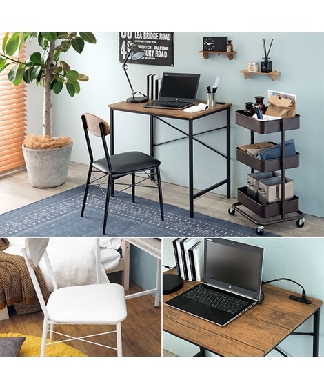 【お買い得】コンパクトデスク&チェアセット（コンセント付き） [3]