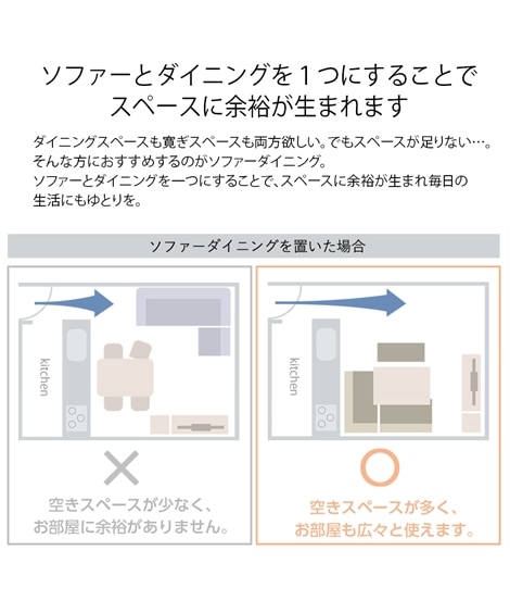 シンプルで柔らかな北欧風ダイニングソファー・ベンチ [3]