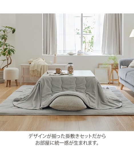 【お買い得】やさしい肌ざわりの省スペースこたつ掛敷布団セット [3]