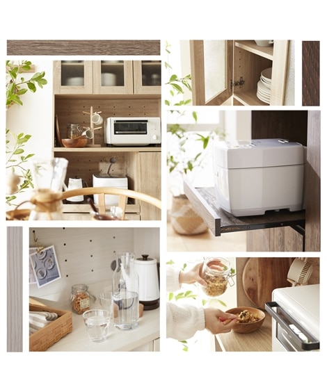 【お買い得】収納力にあふれるおしゃれなキッチンボード【幅90cm】 [2]