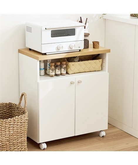 【日本製】木目調天板のキッチンカウンター【幅60cm・90cm】 [2]