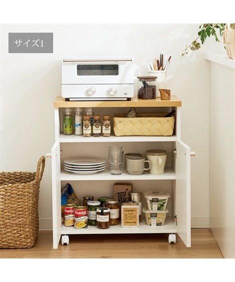 【日本製】木目調天板のキッチンカウンター【幅60cm・90cm】 [5]