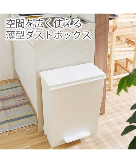 【kcud/クード】【日本製】空間を広く使えるダストボックス（ゴミ箱）【横型ワイド】 [2]