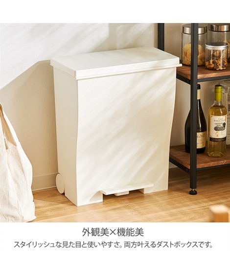 【kcud/クード】【日本製】空間を広く使えるダストボックス（ゴミ箱）【横型ワイド】 [3]