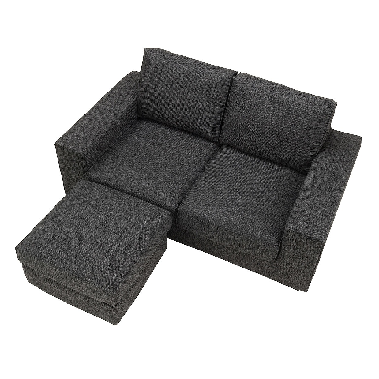 ソファTD9811A 2人掛けセット（オットマン付き）【送料・開梱設置無料】ダークグレー [4]