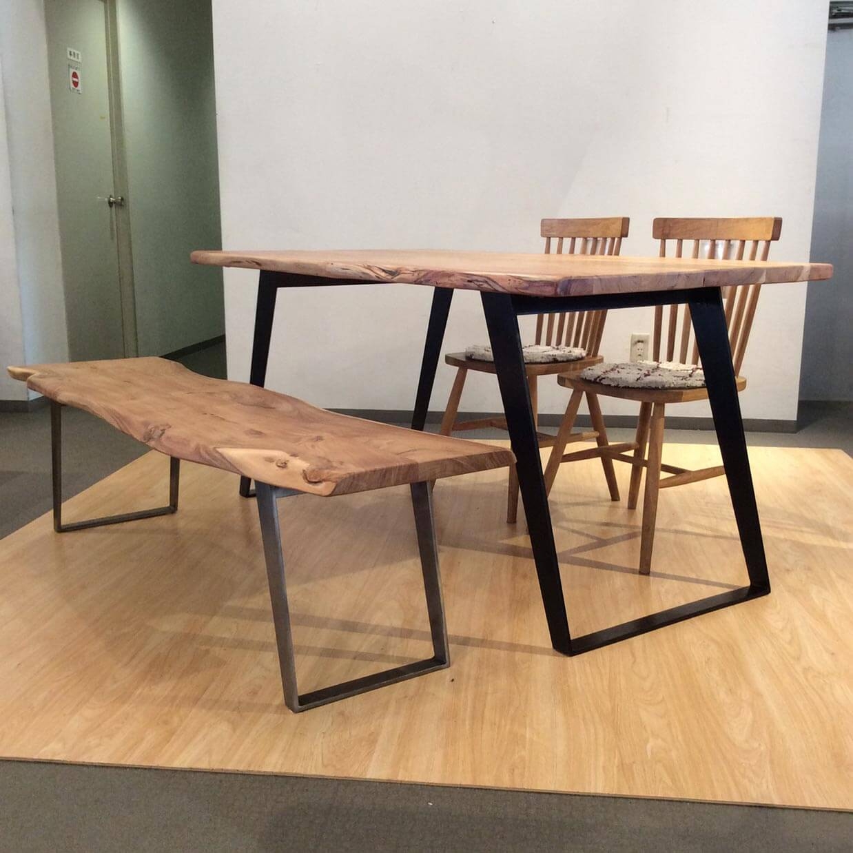 ベンチSBL-09【送料無料】ナチュラル/ガルバナイズド [4]