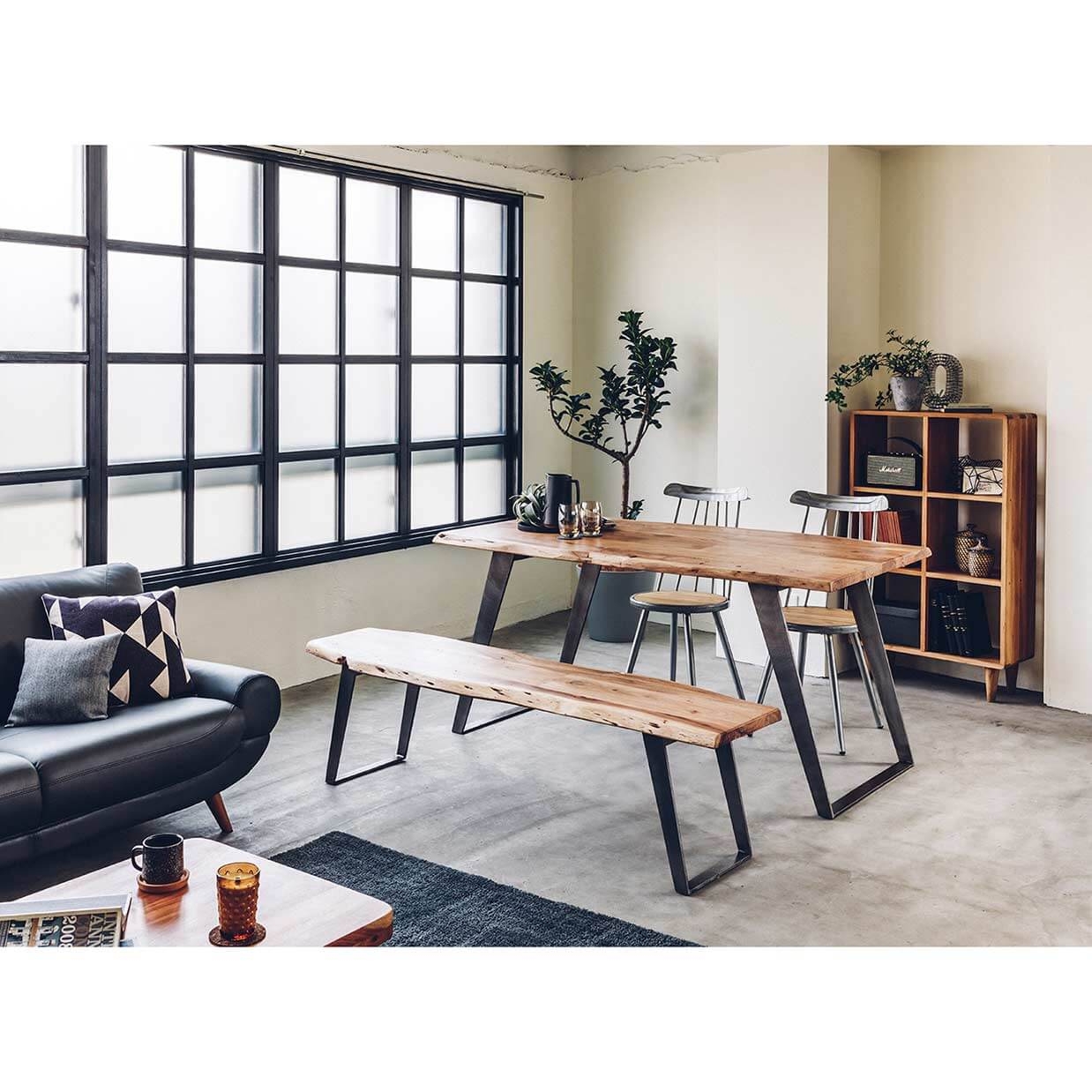 ベンチSBL-09【送料無料】ナチュラル/ガルバナイズド [5]