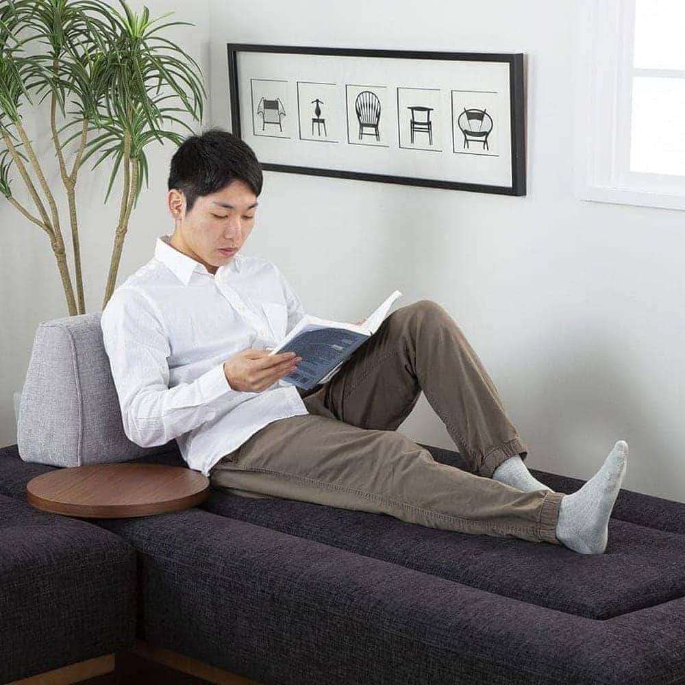 スツールL　グラード　張地(VE05) 木部(WN) ベース L (奥行94cm) [4]