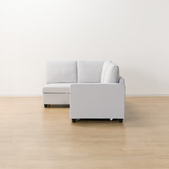 布張り収納付きコーナーソファベッド(ノアーク2 RC GY) <N> [5]