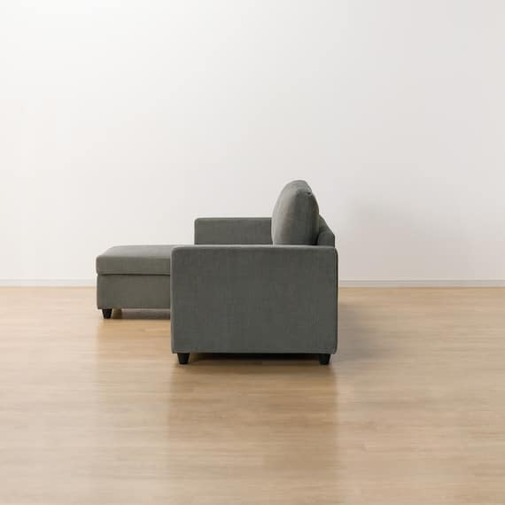 布張り 収納付きカウチソファ(ノアーク2 撥水加工タイプ DGY)　<N> [5]