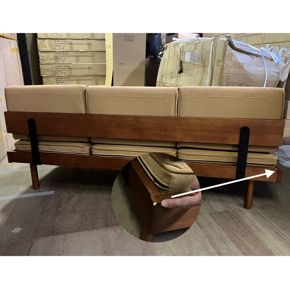 【アウトレット】ソファYU9279 3人掛け【送料・開梱設置無料】ライトブラウン [4]