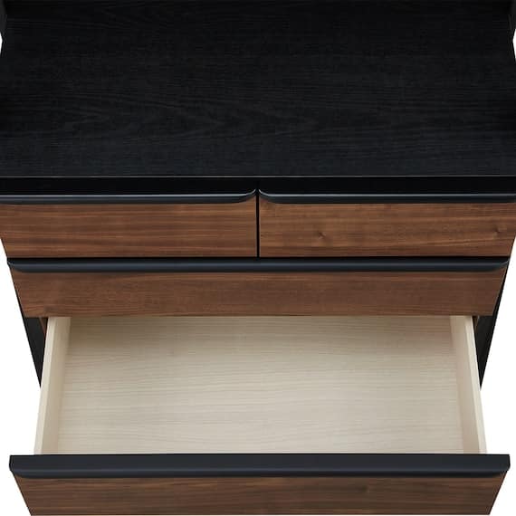 収納付きハンガーラック(ニーズ3 84 OP-3段 MBR/BK) <N> [5]