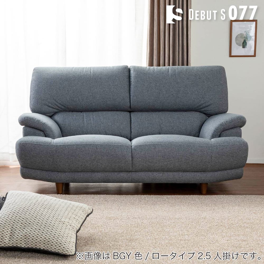 2人掛けソファ　デビュー077　座面高38cm　BGY [2]