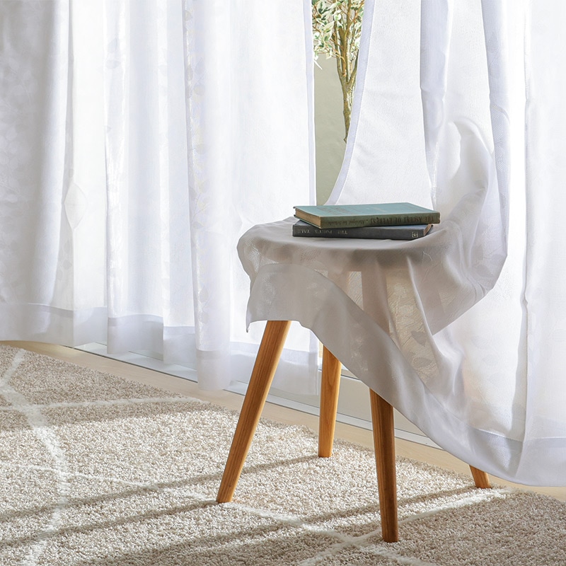 既製レース2枚組 9101 遮熱レース リーフ WH ※3サイズ有 [2]