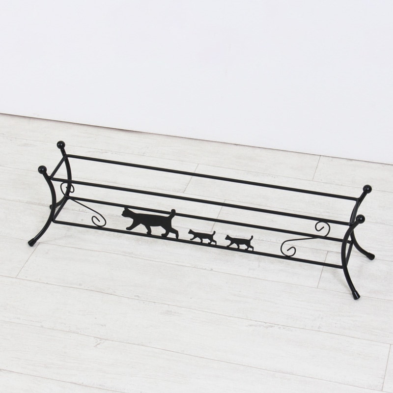 スリッパラック　IF-YUR-807ネコ 4足用 BK【完成品】 [3]