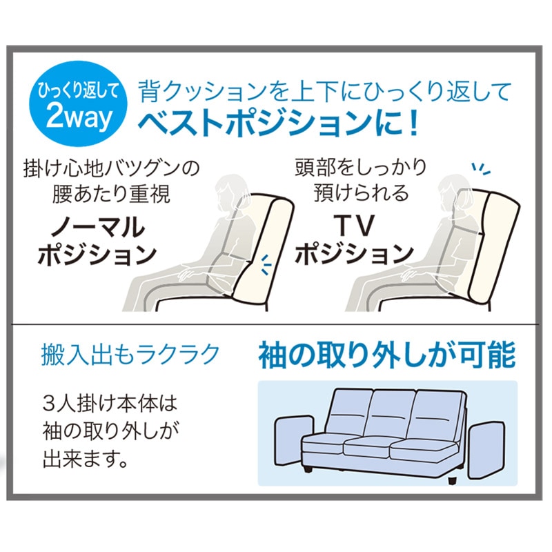 シェーズロングセット エリス219セット TF2/TF2 チャコールグレー【大型商品配送】 [3]