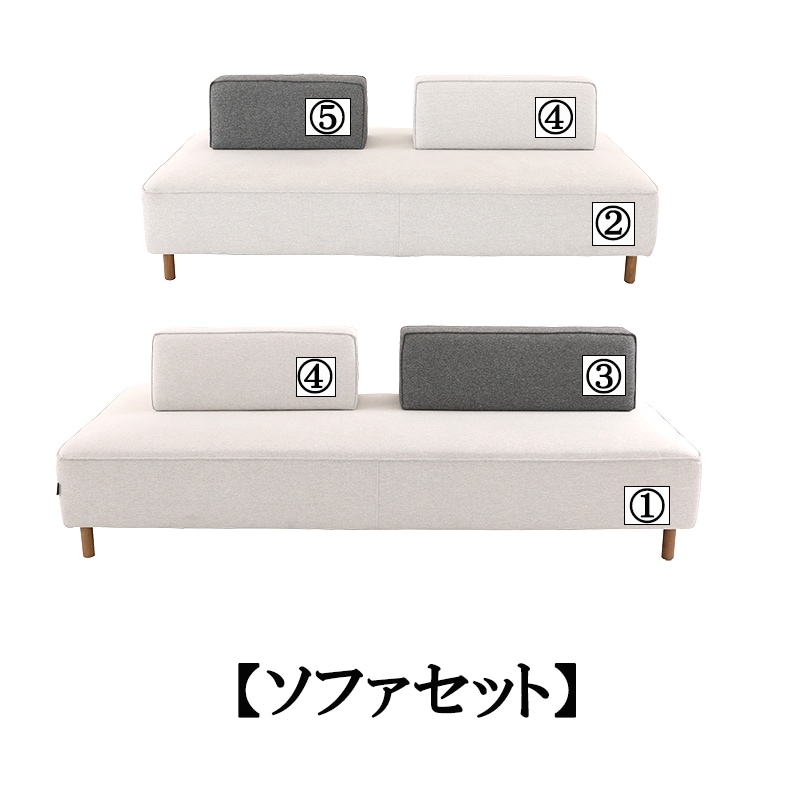 ソファセット リベロ#if01/WN120+クッション リベロ#if 03+クッション #if01＋アソートクッション ※受注生産【大型商品配送便でのお届け】 [4]