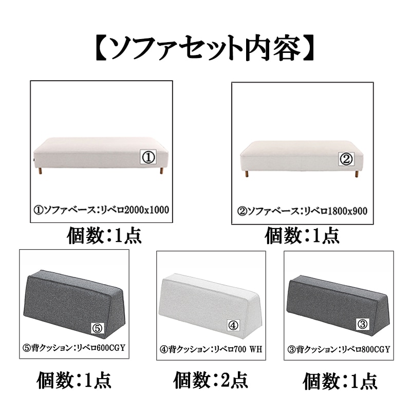 ソファセット リベロ#if01/WN120+クッション リベロ#if 03+クッション #if01＋アソートクッション ※受注生産【大型商品配送便でのお届け】 [5]