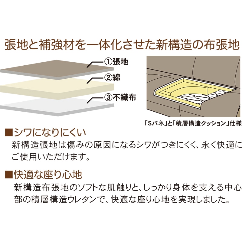 2人掛 ソファ ネージュ2PNA/シャームBR 浜本工芸 【大型商品配送】　※納期5週間～ [3]