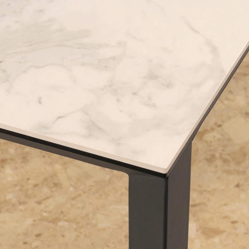 ダイニング5点セット セラミックテーブル コルドバDT ホワイトクオーツ + チェア ポアレDC 固定脚 IV【大型商品配送便でのお届け】 [4]