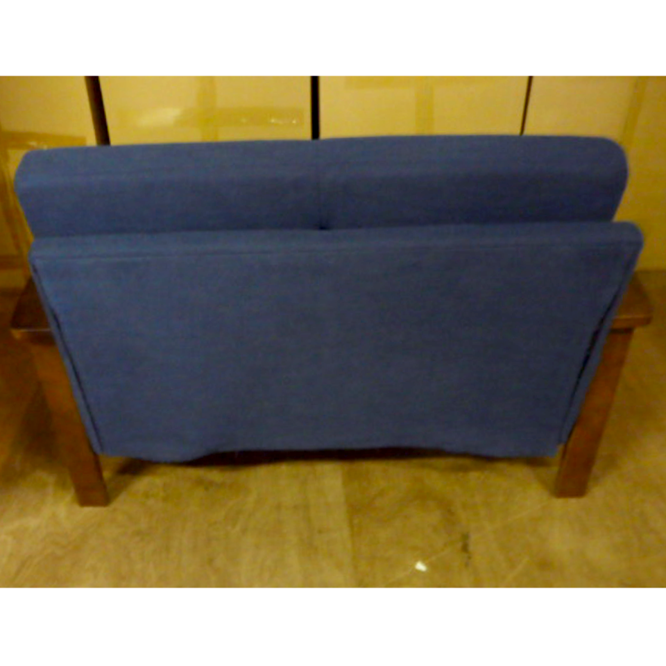 【アウトレット】ソファNC779 2人掛け【送料・開梱設置無料】ブルー/ウォールナット [3]