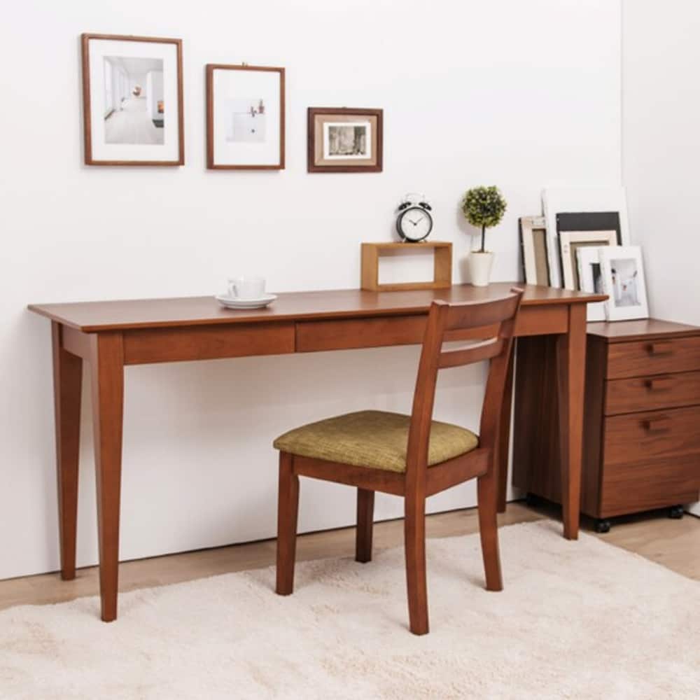 天然木スリムデスク　グレイス150WN　ウォールナット　<N> [2]