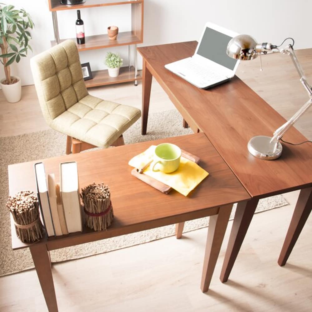 天然木スリムデスク　グレイス150WN　ウォールナット　<N> [4]